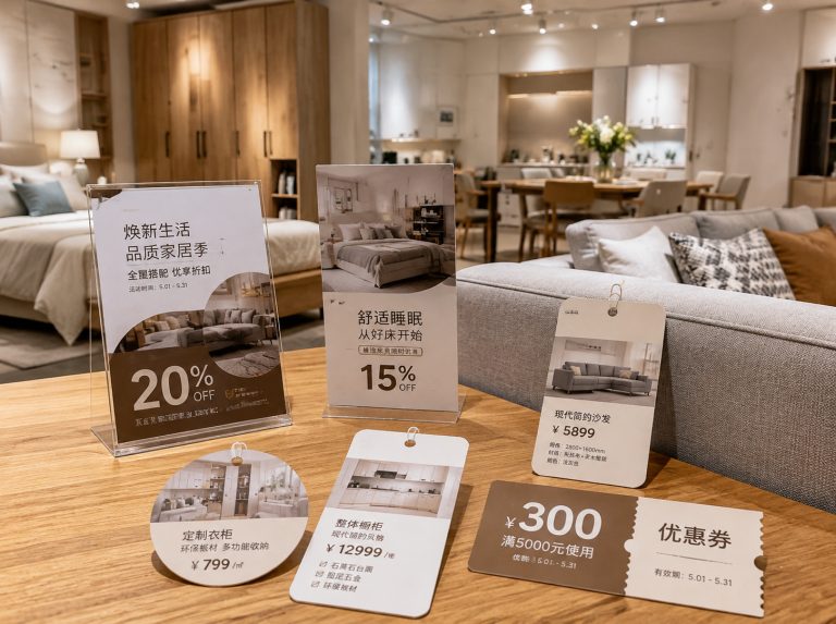 临潼区家具门店单页海报与吊牌